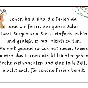 Weihnachts-/Feriengruß für deine Klasse